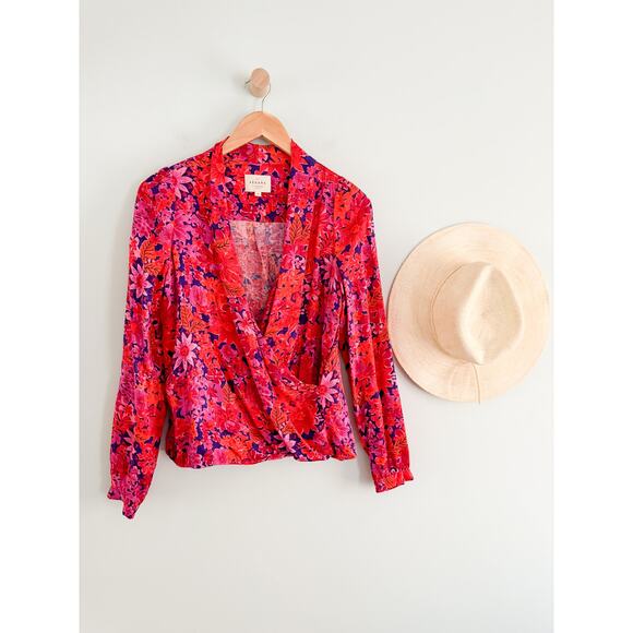 Sézane | Sezane | Abelia Blouse | Fuchsia Floral | Sz 36 / Us Sz 4 - Picture 2 of 11